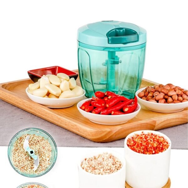 B Manual Stainless Steel Compact Extra Sharp Hand Held Vegetable Chopper/Slicer with 5 Blades (750 ml)