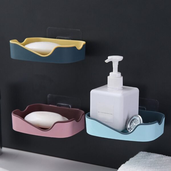 A Multipurpose Sticker Wall Mounted Plastic Soap Holder & Dispenser (With Box)