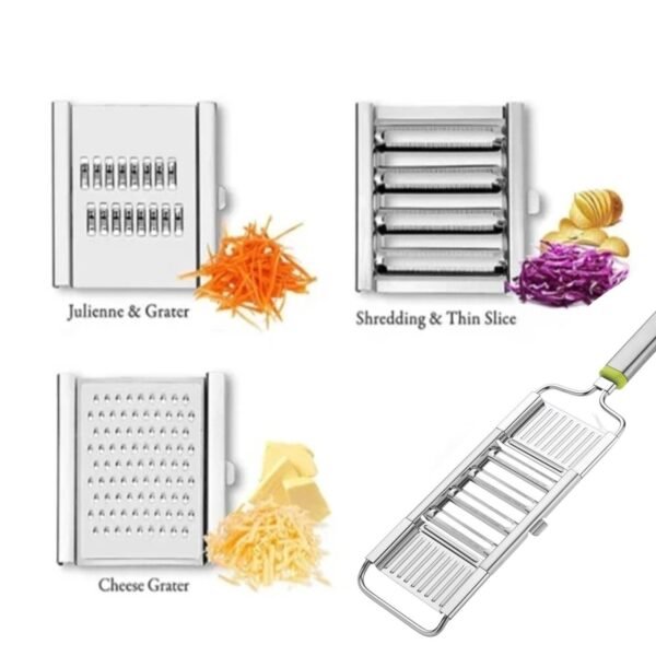Multipurpose 3 in1 Stainless Steel Grater and Slicer - Image 2