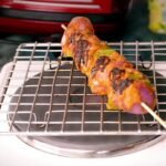 Square Stainless Steel Barbecue Grill with Steel Handle