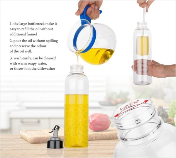 Oil Dispenser Transparent Plastic Oil Bottle |Clear 1 Liter - Image 2
