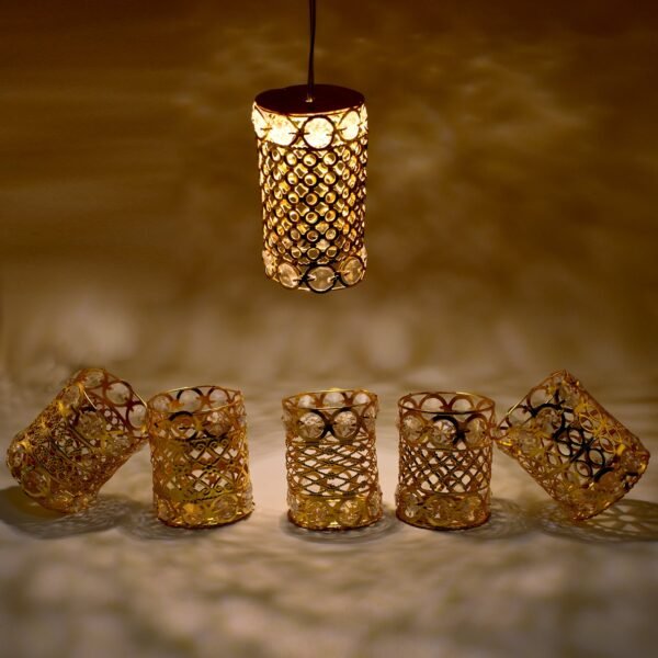 _Mix 2Line Dimond Jhoomer For Home Decor Golden Color (Mix Design) - Image 2