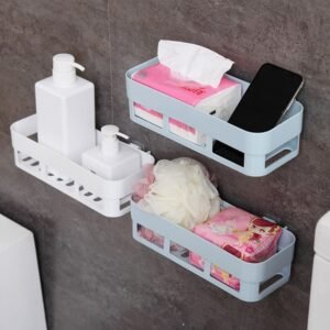 L Multipurpose Shelf Storage Rack Organizer Caddy Basket with Sticker (1Pc)
