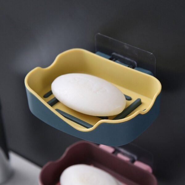 A Multipurpose Sticker Wall Mounted Plastic Soap Holder & Dispenser (With Box) - Image 2