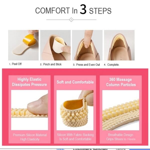 Fabric Sticky Shoe Back Heel Insoles Protector Liner - Image 3