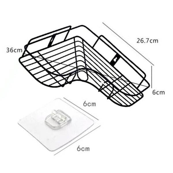 Self-Adhesive Kitchen-Bathroom Corner Shelf Organiser Storage Rack - Image 4