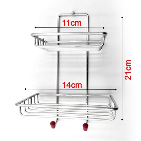 Kitchen Bathroom Soaps Storage Rack with 2 Hook for Home - Image 2