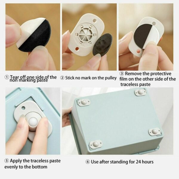 Self Adhesive Mini Swivel Casters Wheels - Image 3