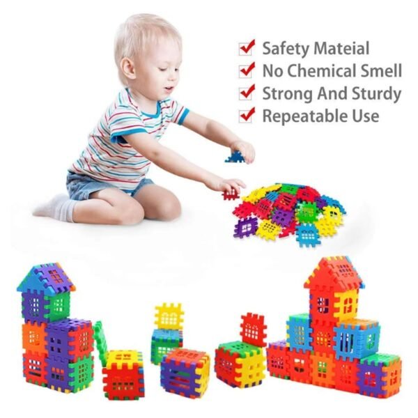 Blocks House Multi Color Building Blocks with Smooth Rounded Edges (110Pc Set) - Image 3