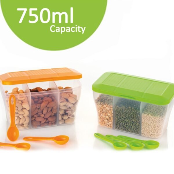 Plastic Square Storage Organiser Container (750ML Capacity) - Image 3