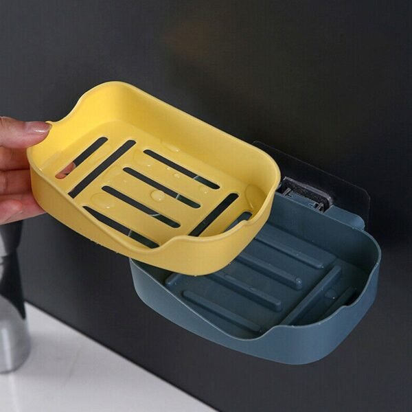 A Multipurpose Sticker Wall Mounted Plastic Soap Holder & Dispenser (With Box) - Image 4