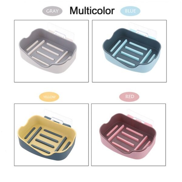A Multipurpose Sticker Wall Mounted Plastic Soap Holder & Dispenser (With Box) - Image 3