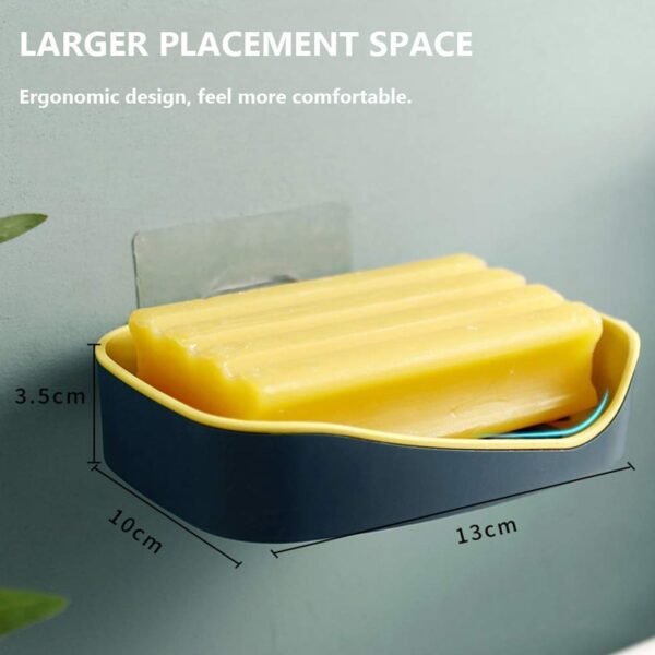 Multipurpose Sticker Wall Mounted Plastic Soap Holder & Dispenser - Image 2