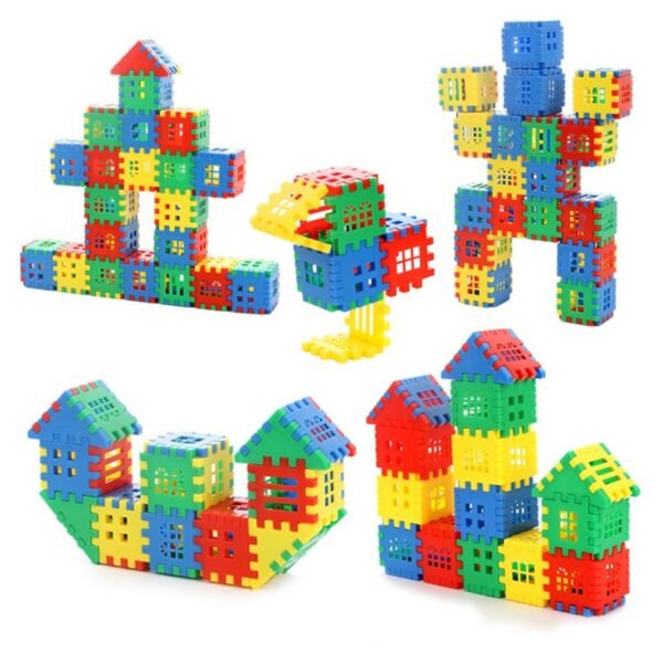 Blocks House Multi Color Building Blocks with Smooth Rounded Edges (110Pc Set) - Image 2