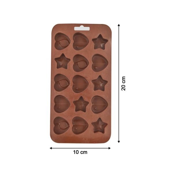Silicone Food Grade Reusable Non-Stick Multi Shape 15 Cavity Chocolate Mold - Image 3