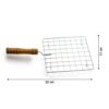 Square Stainless Steel Barbecue Grill with Wooden Handle - Image 4