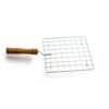 Square Stainless Steel Barbecue Grill with Wooden Handle - Image 3
