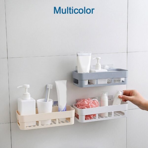 L Multipurpose Shelf Storage Rack Organizer Caddy Basket with Sticker (1Pc) - Image 4