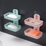 Plastic Double Layer - Soap Stand, Holder, Wall Soap Box Dispenser Tray