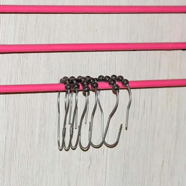 Stainless Steel Bath Drape Clasp Curtain Hooks (Pack of 12 Pcs) - Image 3