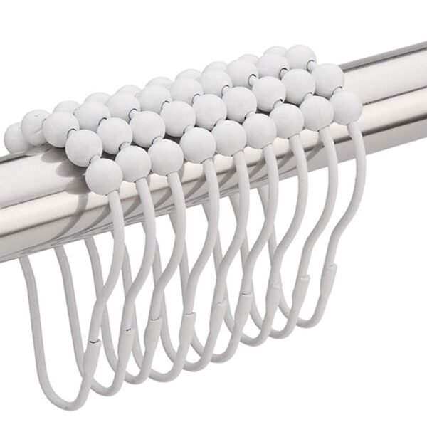 Plastic Bath Drape Clasp Curtain Hooks (Pack of 12 Pcs)
