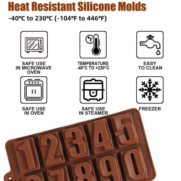 Silicone Number Shape Chocolate Mould for Birthday Cake Decoration (1Pc Only) - Image 4
