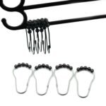 Stainless Steel Bath Drape Clasp Curtain Hooks (Pack of 12 Pcs)