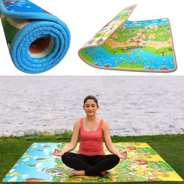 Waterproof Double Side Baby Play Floor Mat for Kids Home With Bag (Size 120 x 180cm) - Image 2
