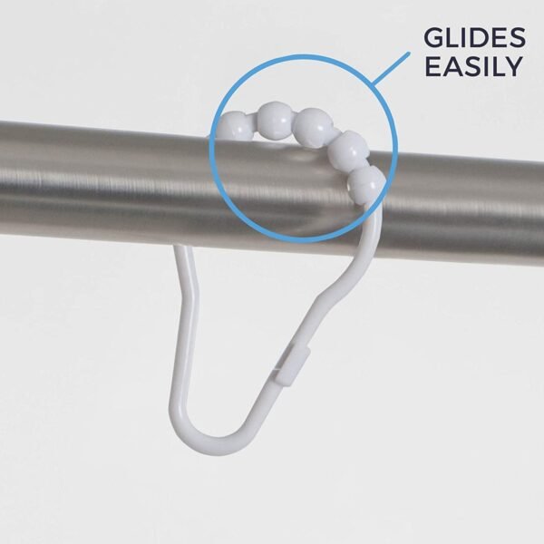 Plastic Bath Drape Clasp Curtain Hooks (Pack of 12 Pcs) - Image 2
