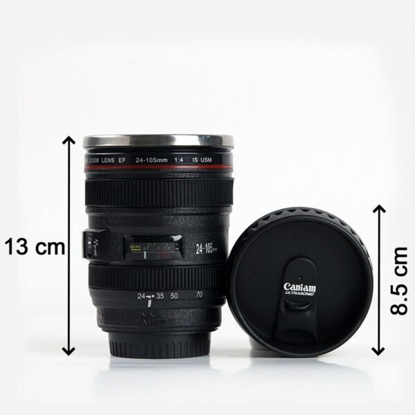 Plastic Camera Lens Stainless Steel Coffee Mug - Image 3