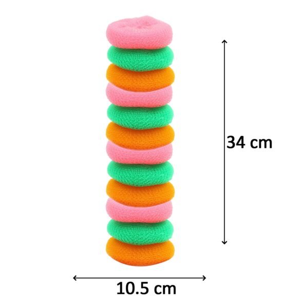 Plastic Scrubber Round Nylon Scrubbers Small Size  (Pack of 12) - Image 3