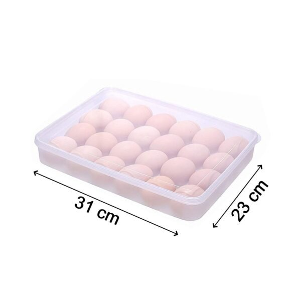 24 Grids Plastic Egg Box Container Holder Tray for Fridge with Lid for 2 Dozen Egg Tray - Image 3