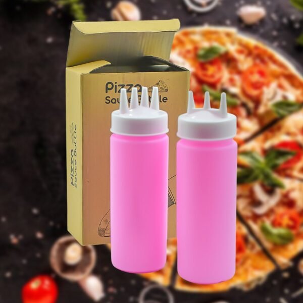 Plastic Bottles with 3 Nozzel for Sauce, Mayonnaise, Chocolate Syrup (Pack of 2Pc) - Image 3