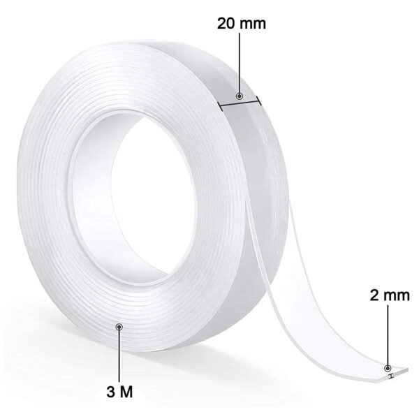 A Double Sided Nano Adhesive Tape, 3 meter Size (20mm Width X 2mm Thickness) - Image 3