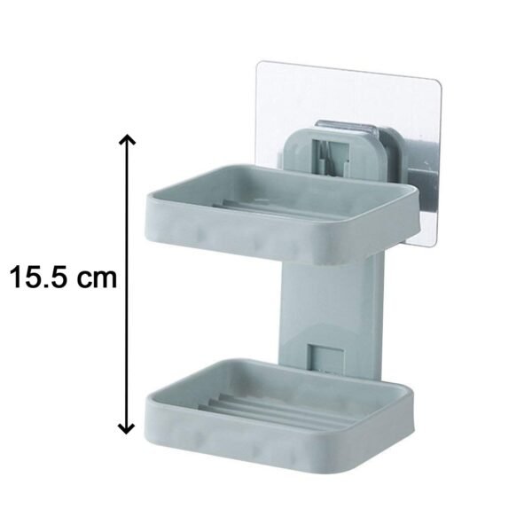 Plastic Double Layer - Soap Stand, Holder, Wall Soap Box Dispenser Tray - Image 3