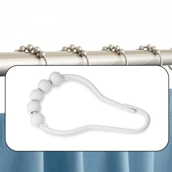 Plastic Bath Drape Clasp Curtain Hooks (Pack of 12 Pcs) - Image 4