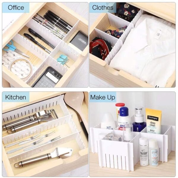 A Adjustable Drawer Dividers Organiser Separator 8 Pcs - Image 4