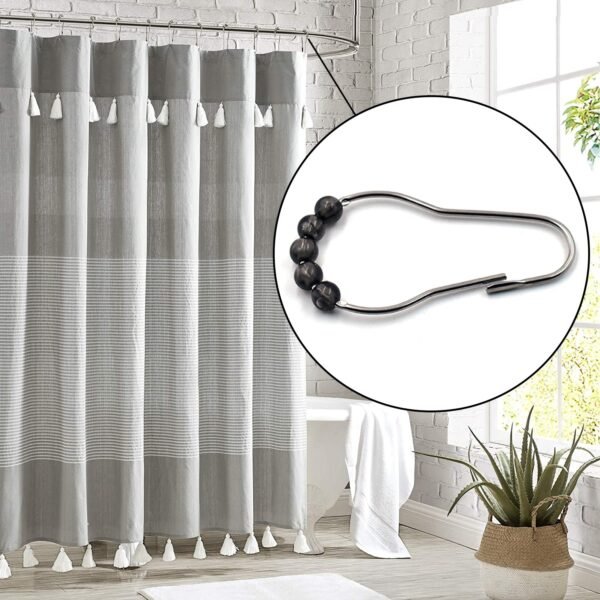 Stainless Steel Bath Drape Clasp Curtain Hooks (Pack of 12 Pcs) - Image 4