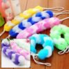 Hanging Bath Shower Long Loofah Sponge Pouf Body Scrubber Small Size (Pack of 6) - Image 2