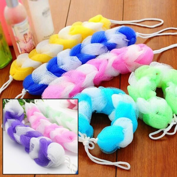 Hanging Bath Shower Long Loofah Sponge Pouf Body Scrubber Small Size (Pack of 6) - Image 2