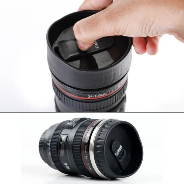Plastic Camera Lens Stainless Steel Coffee Mug - Image 4