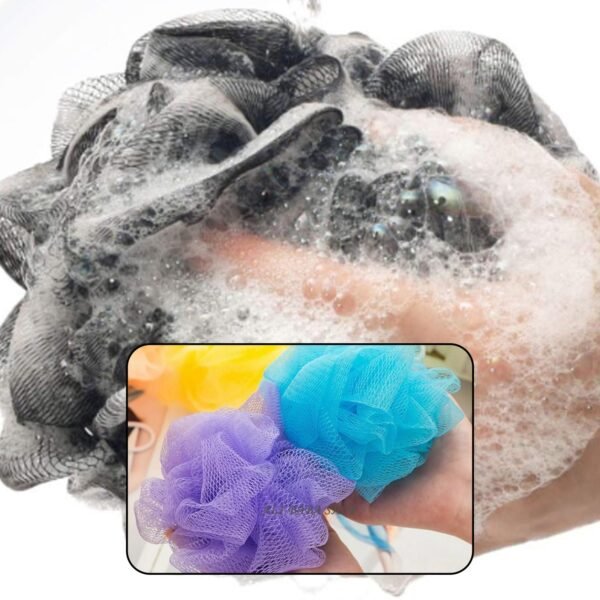 Bath Shower Loofah Sponge Pouf Body Scrubber (Pack of 6Pcs) - Image 4