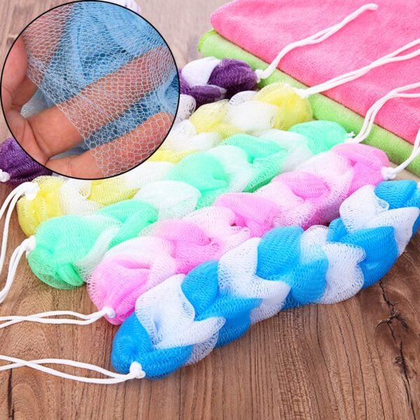 Hanging Bath Shower Long Loofah Sponge Pouf Body Scrubber Small Size (Pack of 6) - Image 4