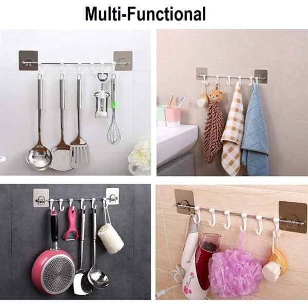 Plastic Sticker Self Adhesive Multipurpose Hanger Hooks - Image 4