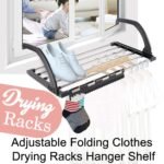 Adjustable Folding Clothes Steel Drying Racks Hanger Shelf